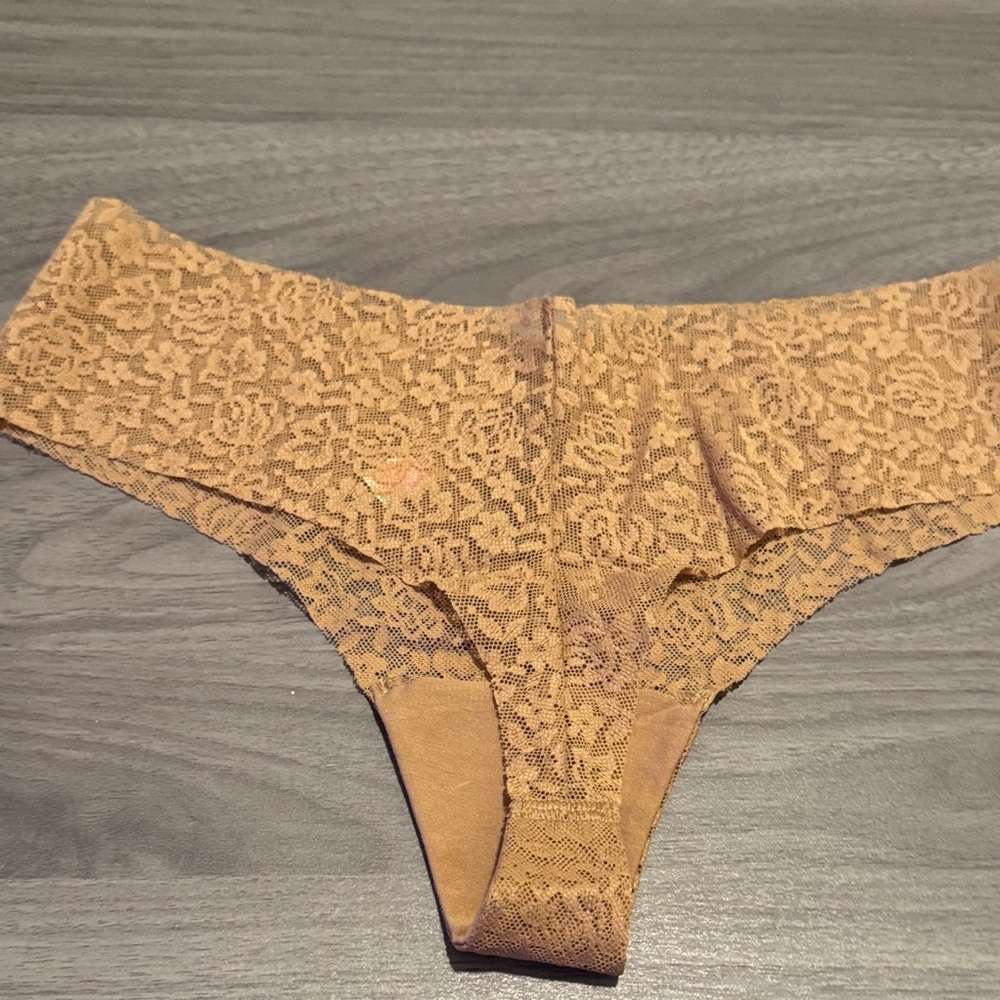 PINK Victoria's Secret Lace Tan Thong